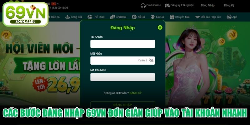 Các bước đăng nhập 69VN đơn giản giúp người chơi vào tài khoản nhanh